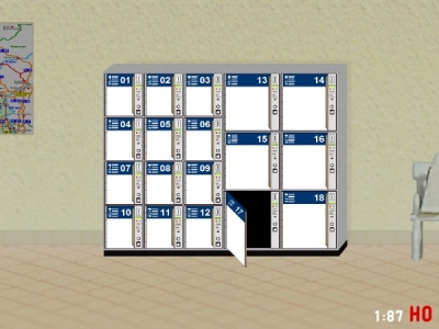 1/87 H0 luggage locker Locker with open door