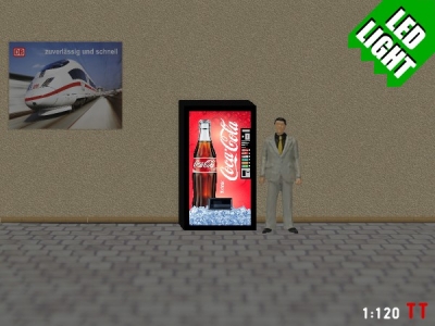 1:120 Spur TT LED 9 - 12V Coca Cola Automat beleuchet