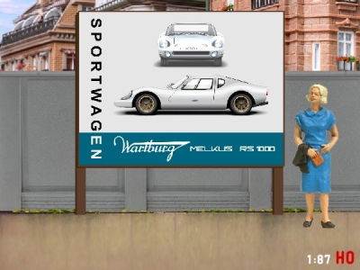 1:87 H0 Plakatwand Wartburg Melkus RS 1000