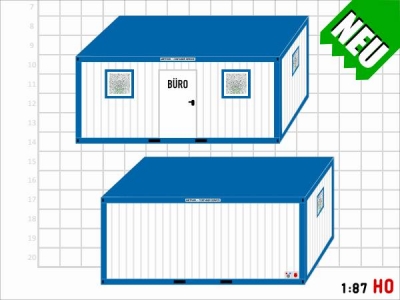 1/87 Track H0 Kit office container