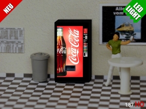 1/87 Track H0 LED 9 - 12V Coca Cola vending machine illuminated