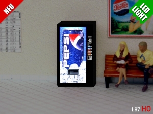 1/87 Track H0 LED 9 - 12V Pepsi Cola vending machine illuminated