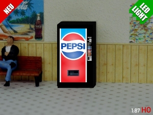 1/87 Track H0 LED 9 - 12V Pepsi Cola vending machine illuminated