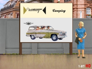 1/87 H0 Billboard Wartburg 311 Camping