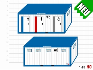 1:87 Spur H0 Bausatz WC Toiletten Container